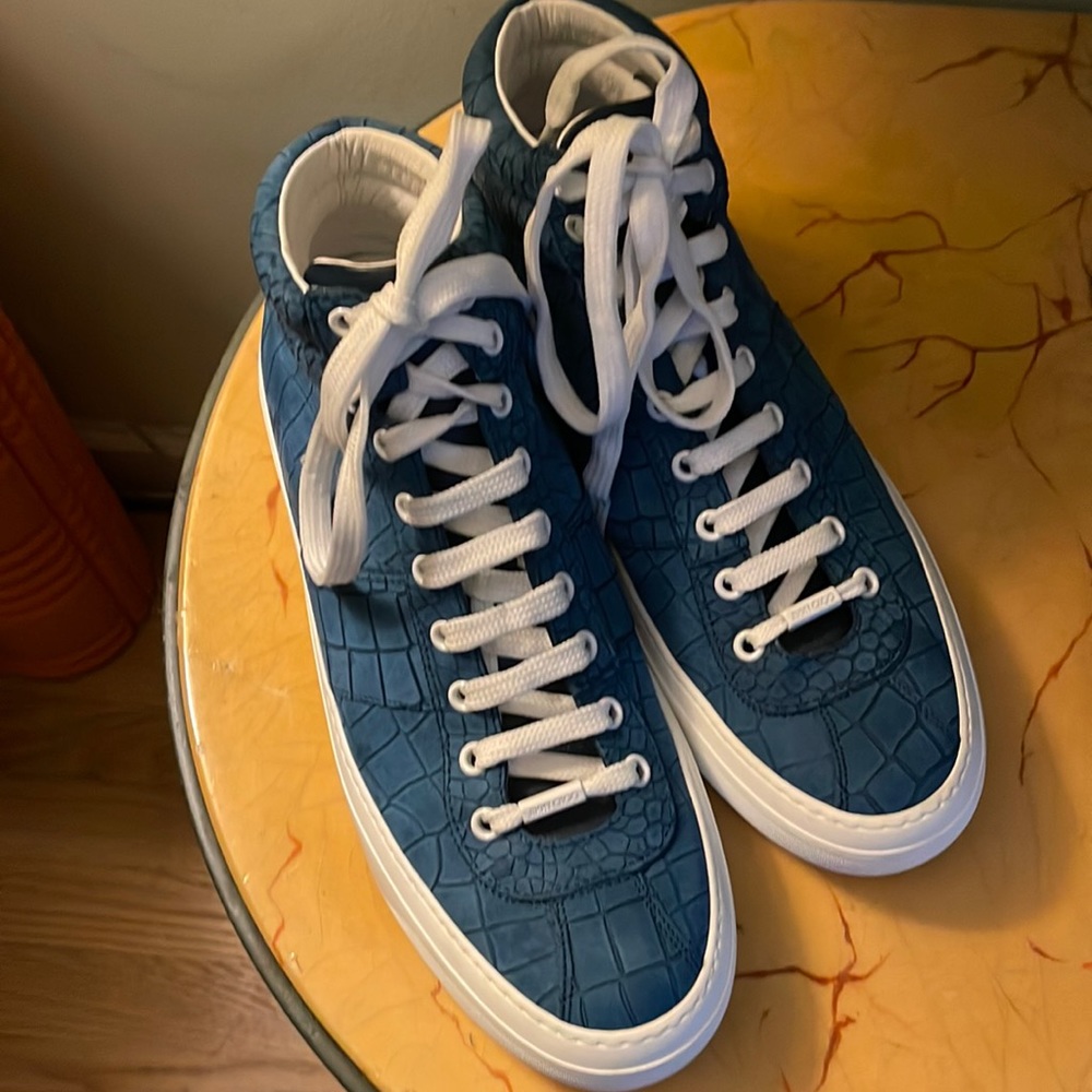 Jimmy Cho Belgravia blue high tops